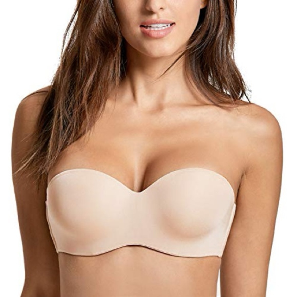 True & Co True Everyday Strapless Convertible Bra Size 34B Beige Tan